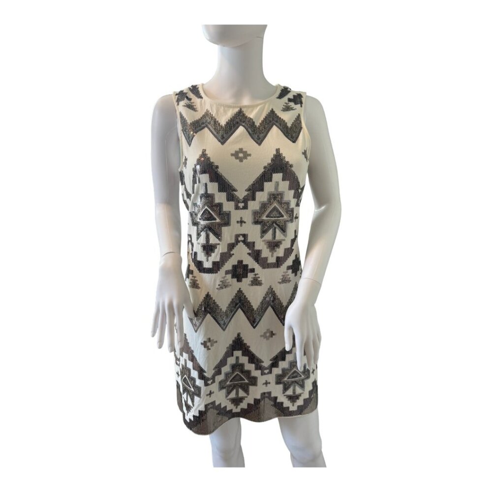 Express Aztec Tribal Bodycon Sequin Mini Tank Dress